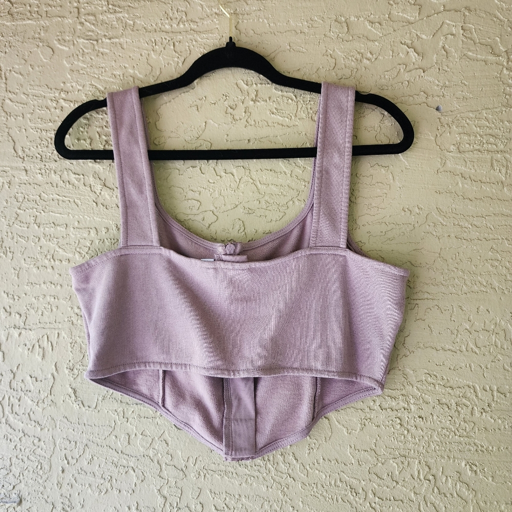 COLLUSION Mauve Crop Top - Picture 3 of 4